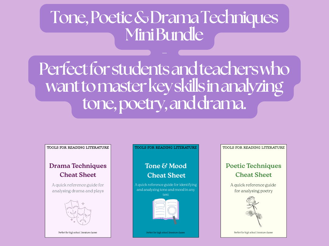 Tone, Poetic & Drama Techniques – Text Analysis Mini Bundle