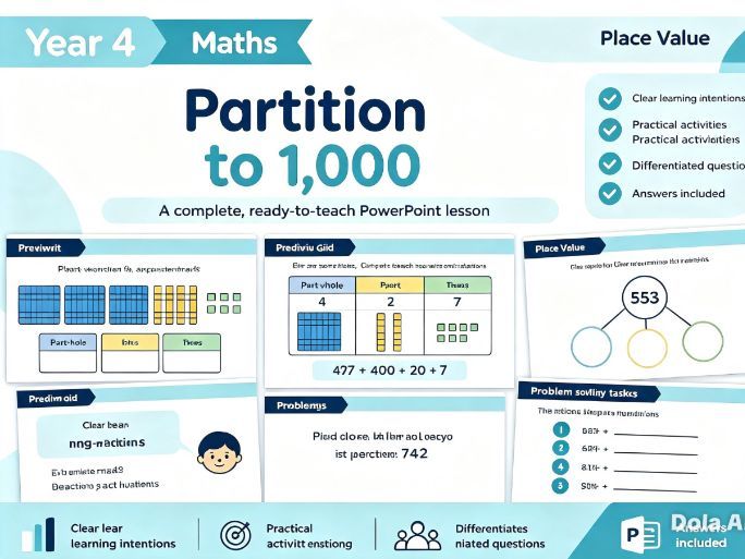 Year 4 | Partition Numbers to 1,000 | Place Value