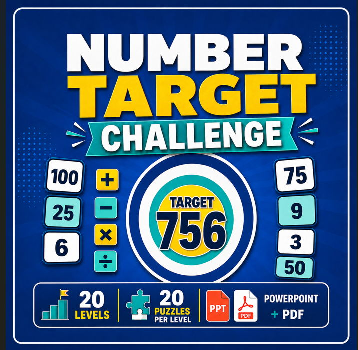 Number Target Challenge Advanced Bundle Levels 11–15 | 100 Maths Puzzles