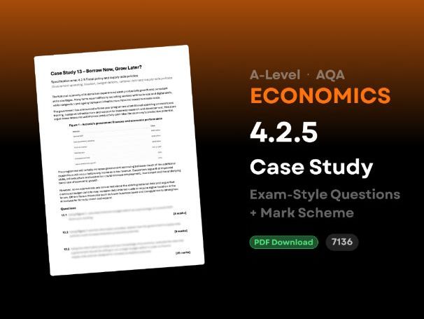 A-Level AQA Economics: 4.2.5 Case Study