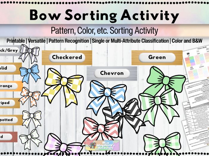 Bow Pattern & Color Sorting Activity | Task Box & Center Kit for SPED / Early Childhood