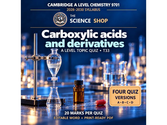 Carboxylic acids and derivatives | Cambridge A Chemistry 9701 | 4 Revision Quizzes