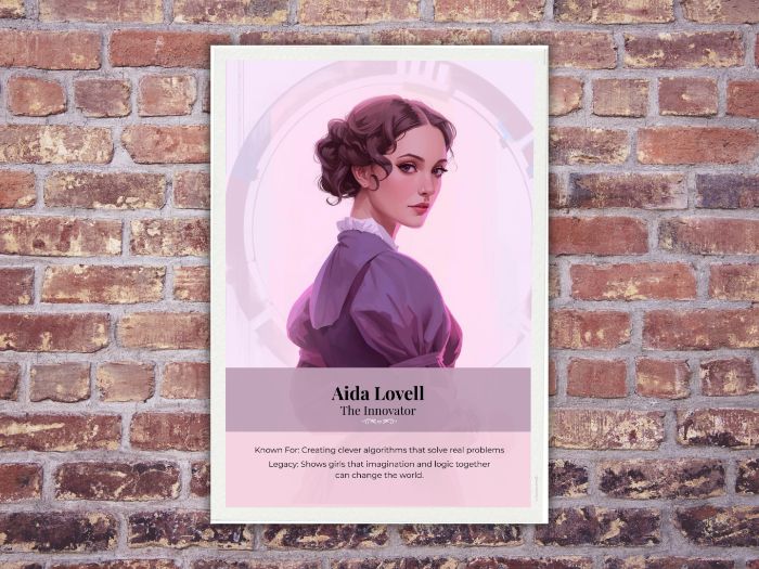 FREE Sample Poster – Fictional Women in Tech | STEM Role Model | Pastel Classroom Decor