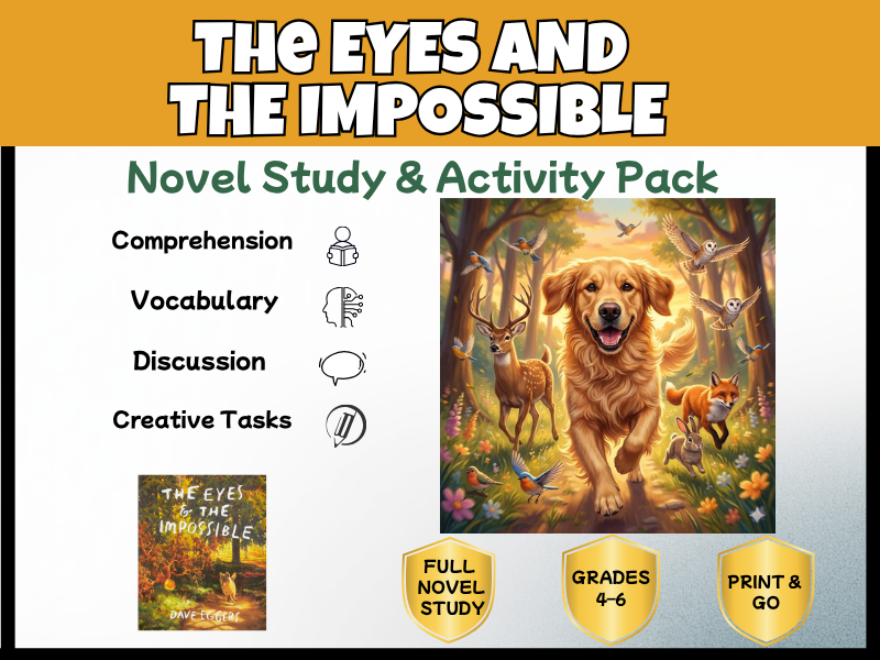 The Eyes and the Impossible Novel Study Unit & Activities for Grades 4–6 | Comprehension Vocabulary