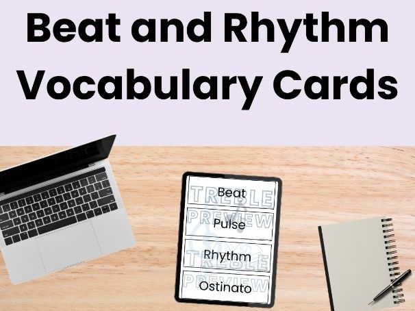 Beat and Rhythm Vocabulary Cards | Music Word Wall