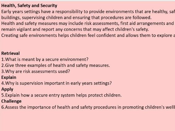 Unit 2: Keeping Children Safe Learning Aim C Comprehension Activity Pack Safeguarding