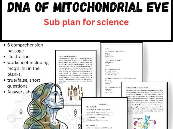 Mitochondrial Eve – Reading Comprehension Sub Plan (Grades 6–9)