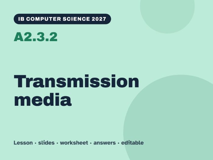 IB Computer Science 2027 – A2.3.2 Transmission media – Lesson & Worksheet
