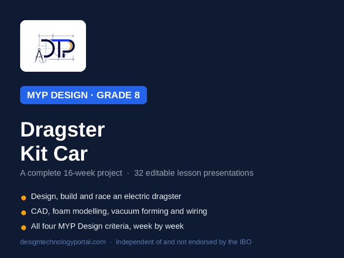 MYP Design Grade 8: Dragster Kit Car Project