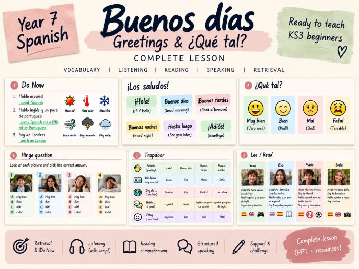 Year 7 Spanish – Greetings & ¿Qué tal? | Complete Lesson
