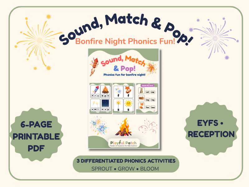 Bonfire Night Phonics Activities – Initial Sounds, Picture Matching & CVC Words | EYFS