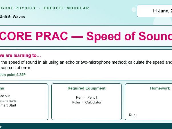 IGCSE Physics: Core Practical — Speed of Sound in Air | Edexcel Modular | Unit 5 | L11