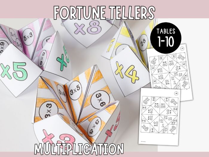 Practise Times Tables - Multiplication Fortune Tellers
