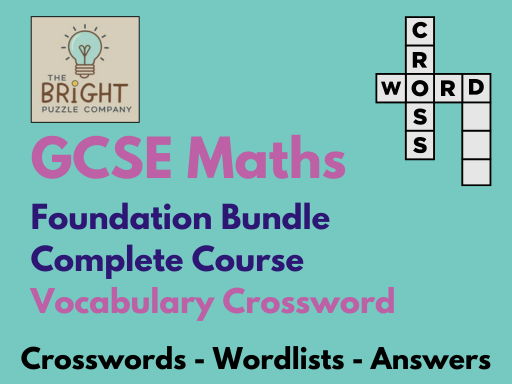 GCSE Maths Foundation - Crossword Puzzles Bundle