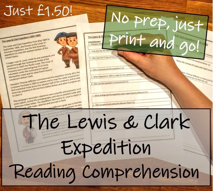 UKS2 History Lewis Clark Expedition Reading Comprehension Activity