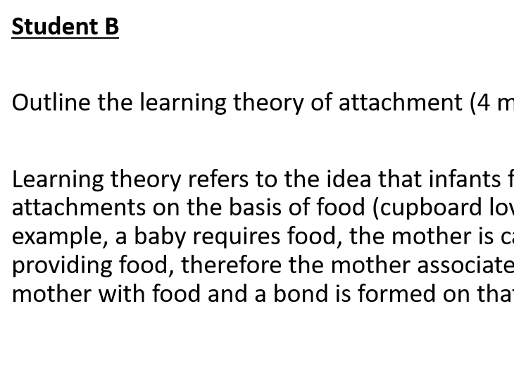 2025 spec AQA Psychology learning theory attachment