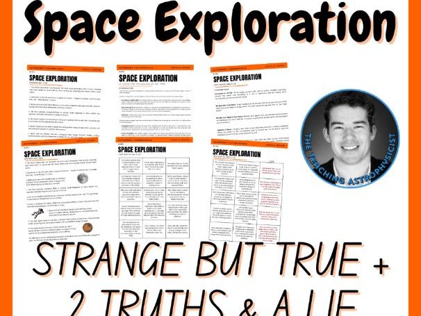 Space Exploration | Astro Strange But True Facts + 2 Truths & a Lie Activity Set