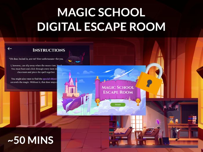Magic School Escape Room | Narrative Structure & Figurative Language Literary Techniques