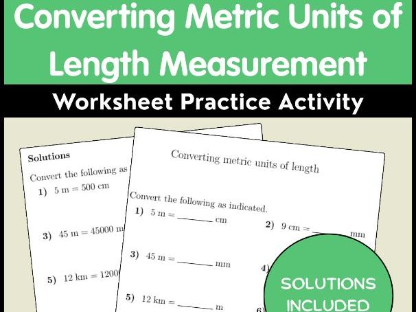 Converting Metric Units of Length Measurement Worksheet Practice Activity