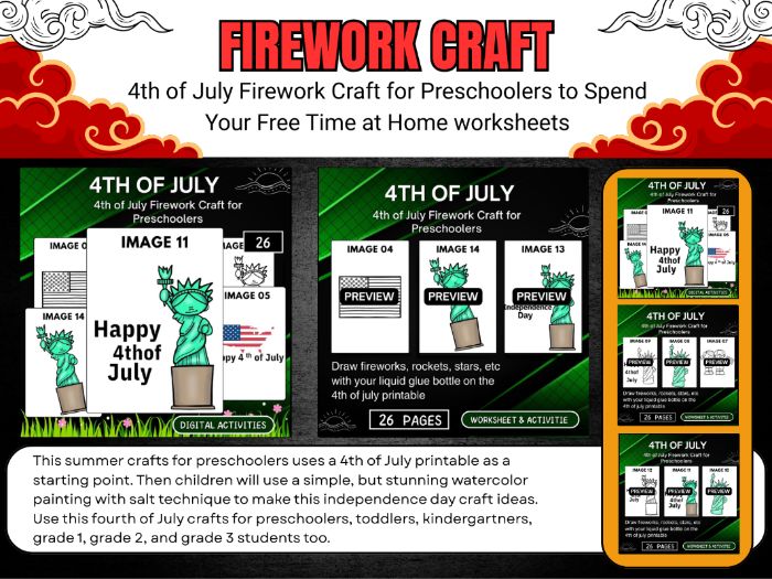 4th of July Firework Craft for Preschoolers classroom kids activities