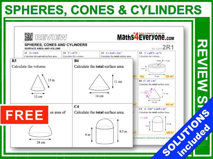 GCSE Revision (Spheres, Cones & Cylinders)