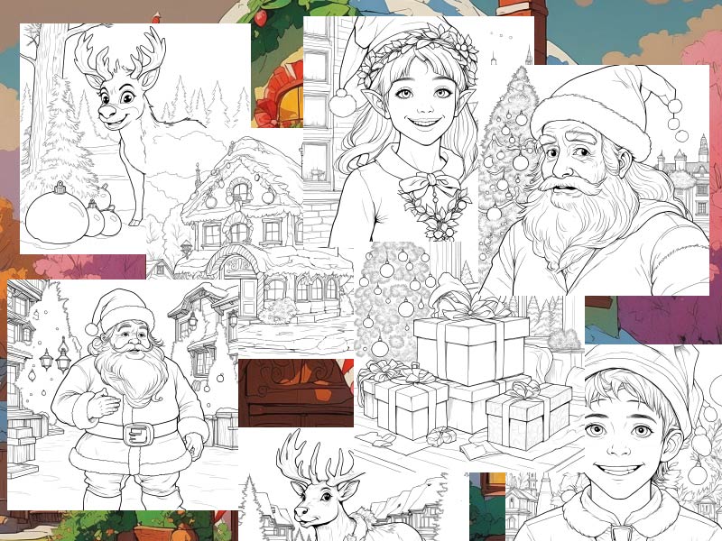 Festive Christmas Colouring Sheets