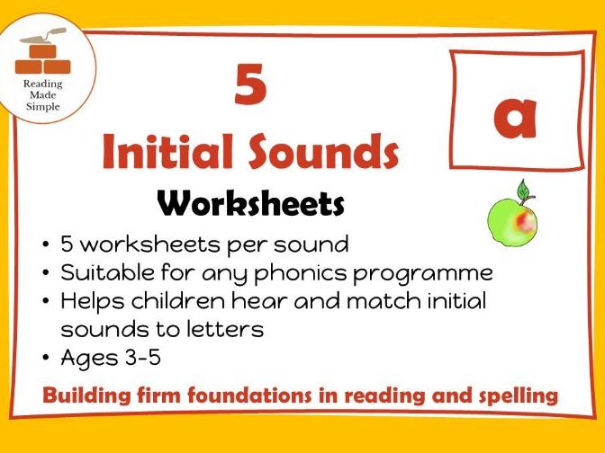 Aa Initial Sounds | 5 Worksheets