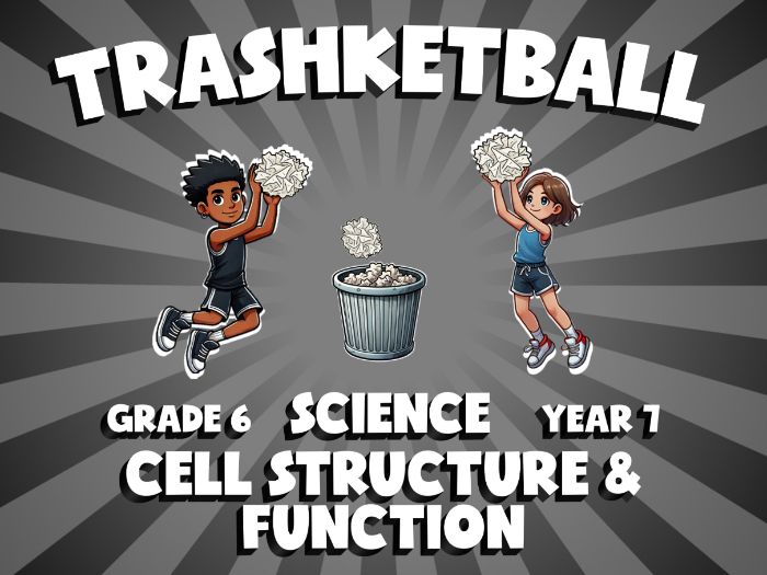 Cell Structure & Function TRASHKETBALL Science Game | No-Prep Year 7 Review Activity