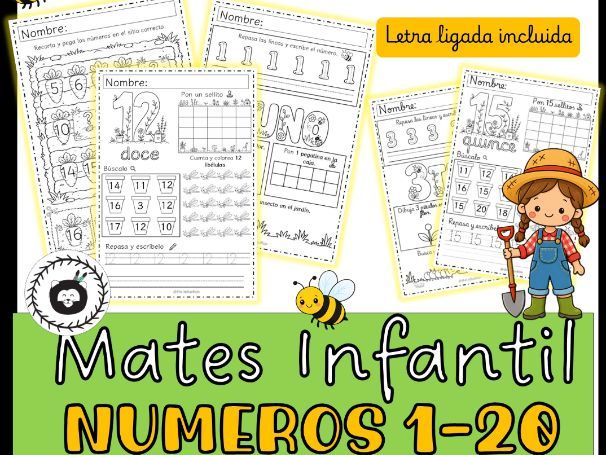 Insectos en el jardín | Números en español del 1 al 20 para prescolar e infantil