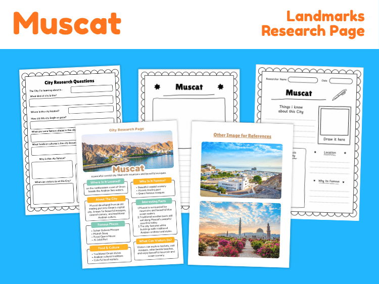 Muscat Landmarks Research Project | City Geography Worksheets