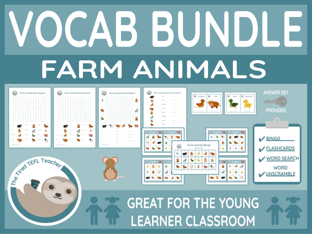 ESL Farm Animals Vocabulary Bundle