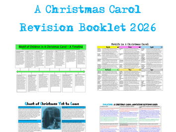 A Christmas Carol Revision Booklet 56 Pages