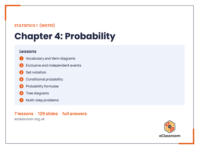 IAL Statistics 1 Probability lesson slides