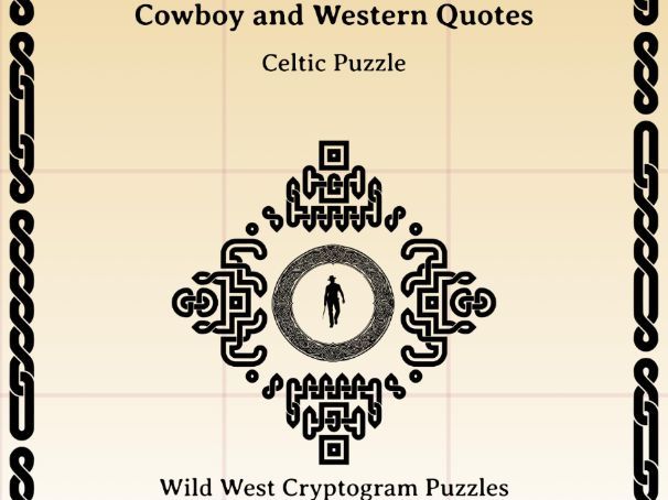 Cowboy and Western Movie Quotes: Wild West Cryptogram Puzzle Compilation Set