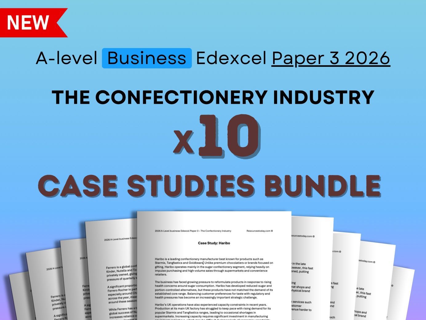 x10 Confectionary Industry Case Studies Bundle: A-Level Business Edexcel 2026 paper 3