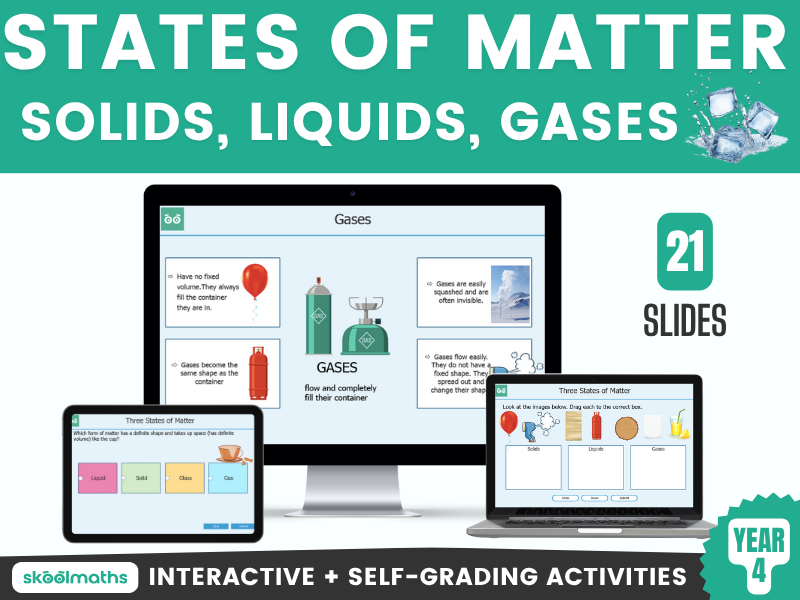 State of Matter - Solids, Liquids, Gases Year 4 Interactive Science Lesson and Activities