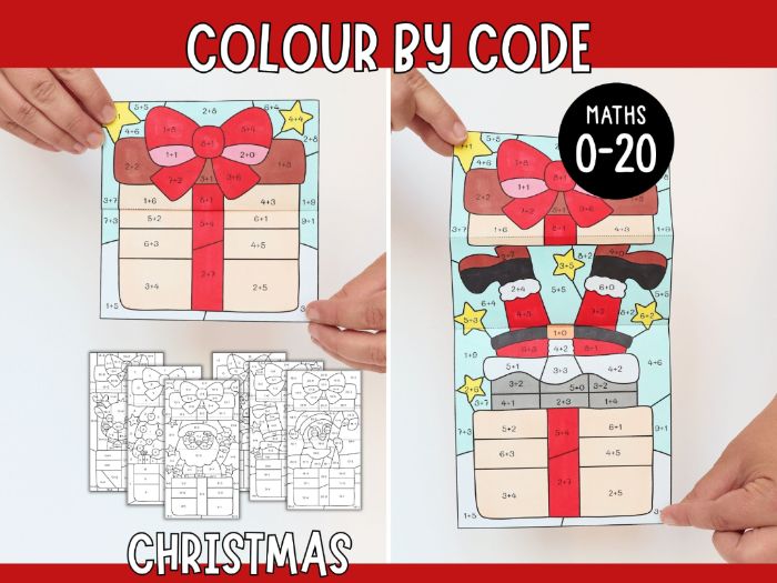 Colour by Code Maths to 20 (Addition & Subtraction) - Christmas