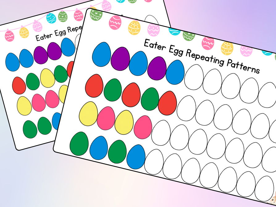 Easter - Egg Repeating Pattern Colouring Sheets