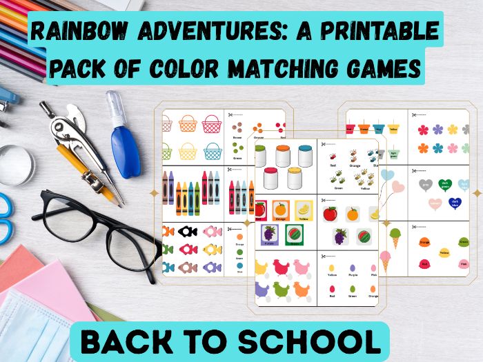 Rainbow Adventures: A Printable Pack of Color Matching Games