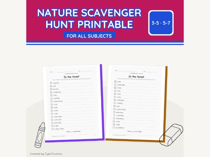 Nature Scavenger Hunt Printable | 11 pp