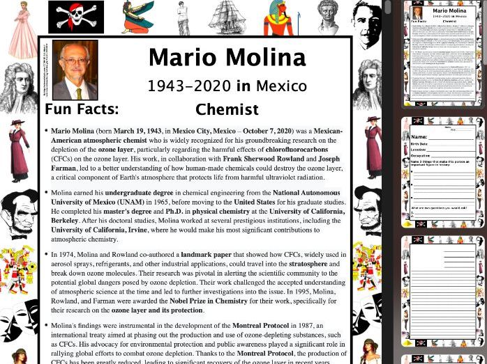 Mario Molina PACKET & ACTIVITIES, Important Historical Figures Series