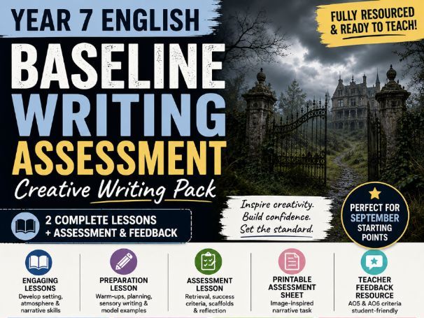 Year 7 English Baseline Writing Assessment | Fully Resourced 2-Lesson Creative Writing Pack