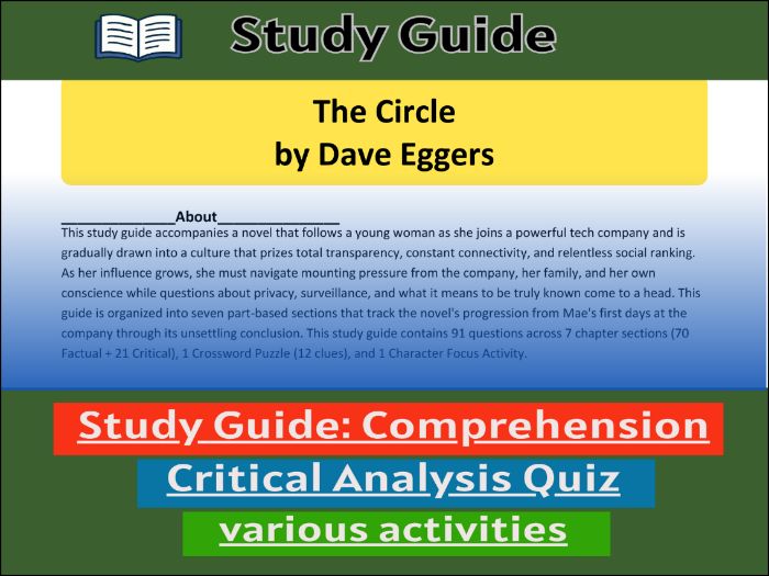 Study Guide for :The Circle by Dave Eggers | Comprehension 91����t