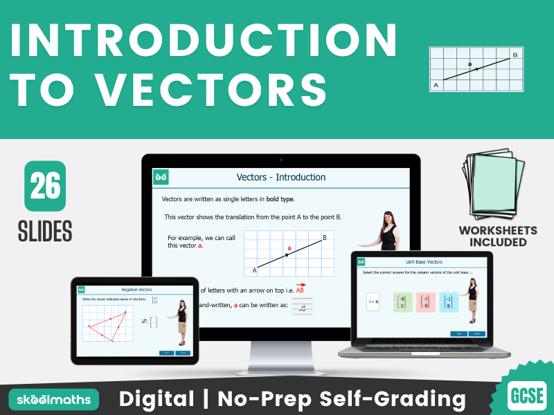 Introduction to Vectors | GCSE Higher | Interactive Maths Lesson | Worksheet Included