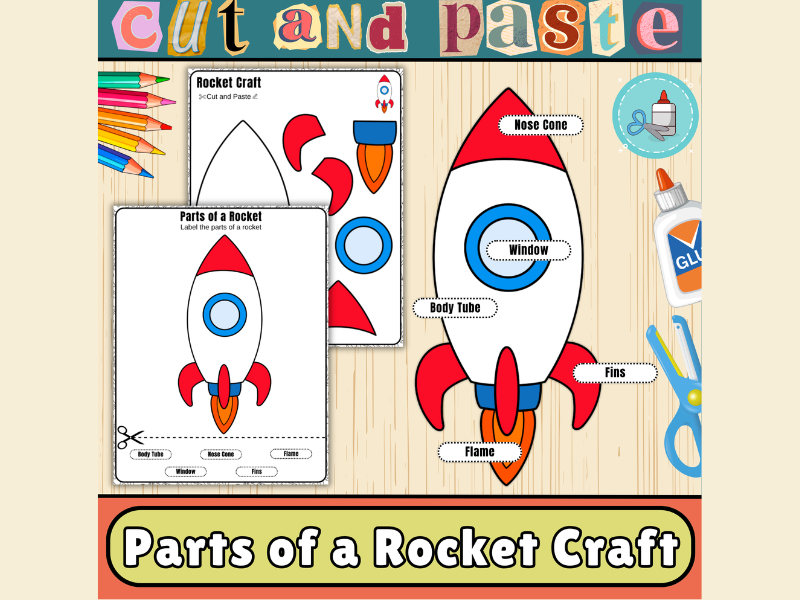Parts of a Rocket Craft-Label the Parts of a Rocket-Space & Astronomy Activities