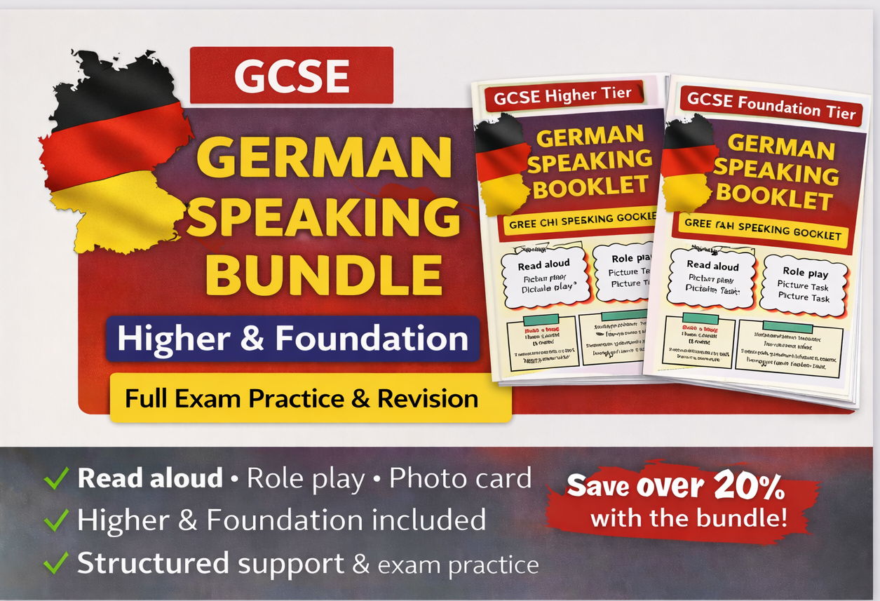 GCSE German Speaking Bundle (Higher & Foundation) | Full Exam Practice & Revision Pack