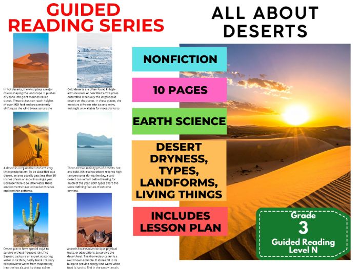 Guided Reading Level N - All About Deserts (with Lesson Plan)