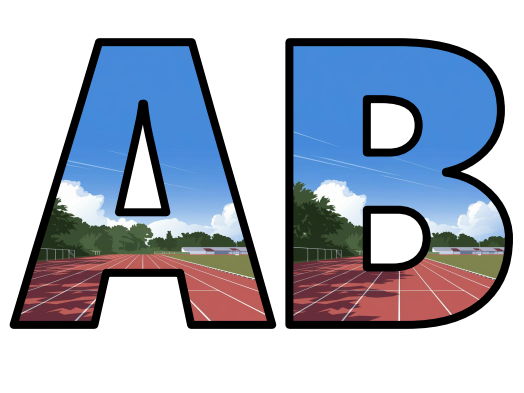 One Letters Running Athletics Olympics Running Track Sports PE Lettering Set Display Title ...