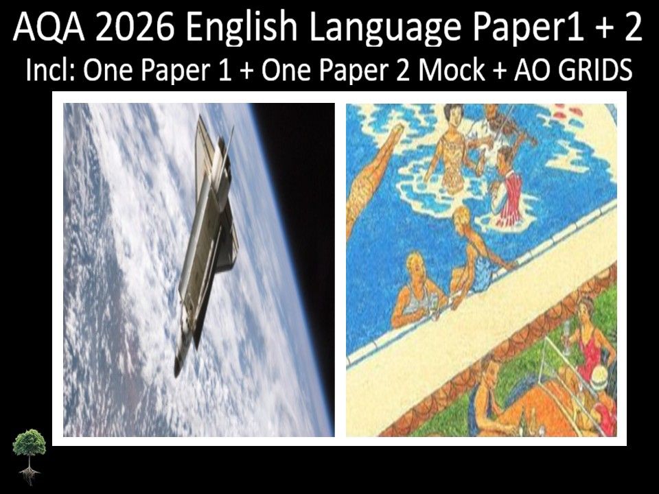 Two AQA 2026 GCSE English Language Paper 1 + 2 Mocks | AO GRIDS