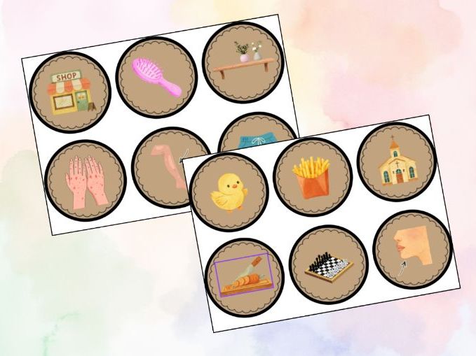 Sh, th and ch Word Picture Cards